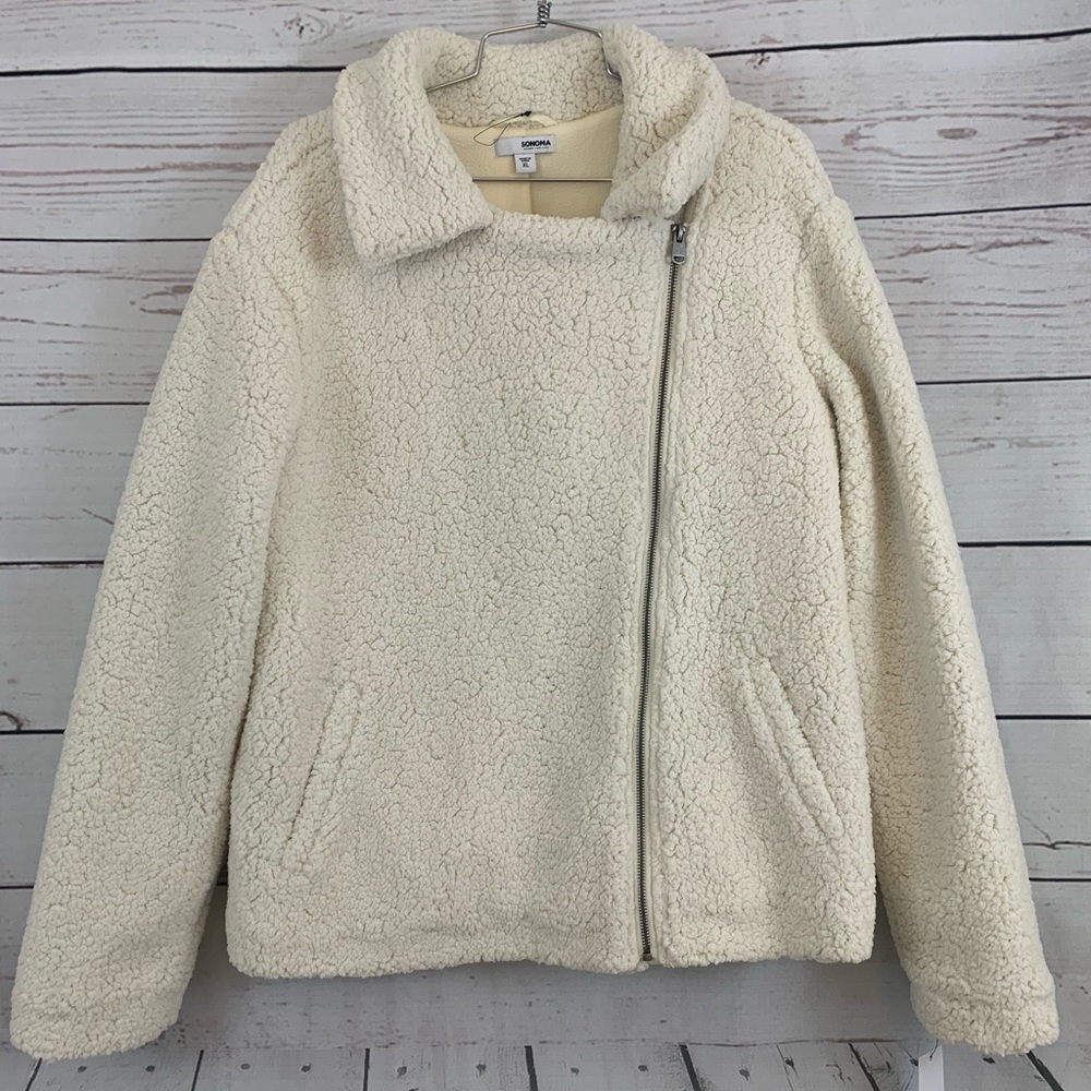 NEW with tags Sonoma White fleece jacket